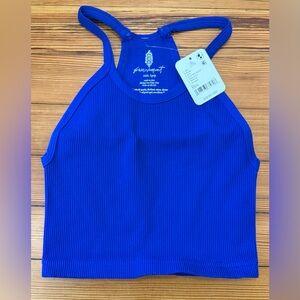 Fp Movement by Free People Happiness Runs Crop Tank Electric Shock Blue XS/S